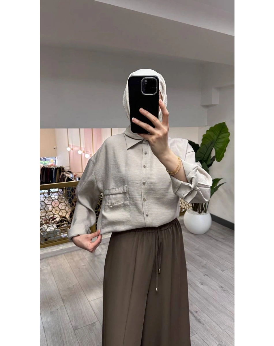 Ceremony 26Y196 Taş Cebi Taş Detaylı Gömlek