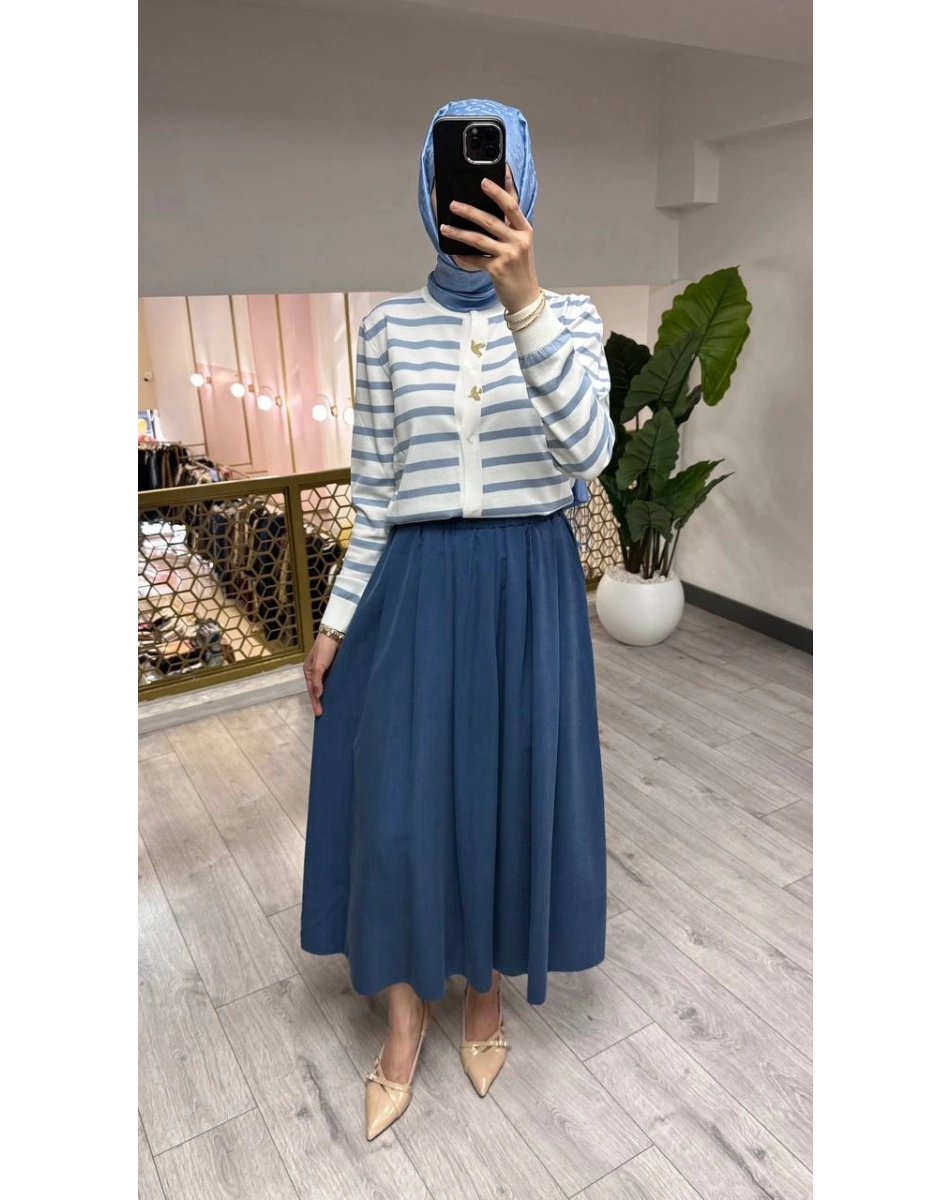Ghisa 3620H3313 Ekru Mavi Hırka
