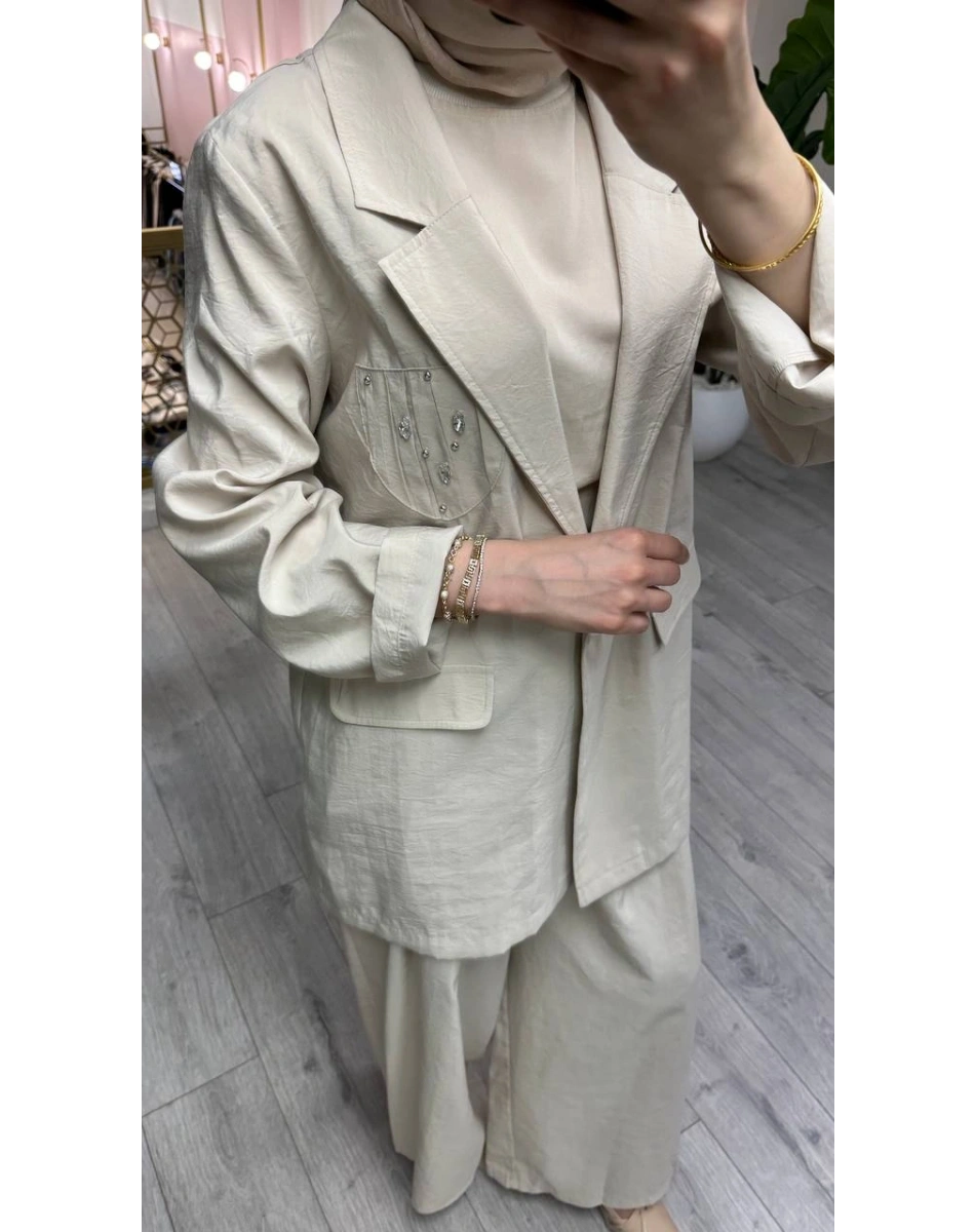 Ceremony 26Y835 Taş Cebi Taş İşlemeli İkili Takım