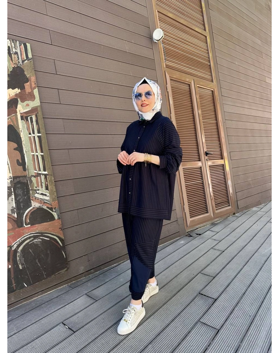 Ghisa 3610T9141 Lacivert Çizgili Takım