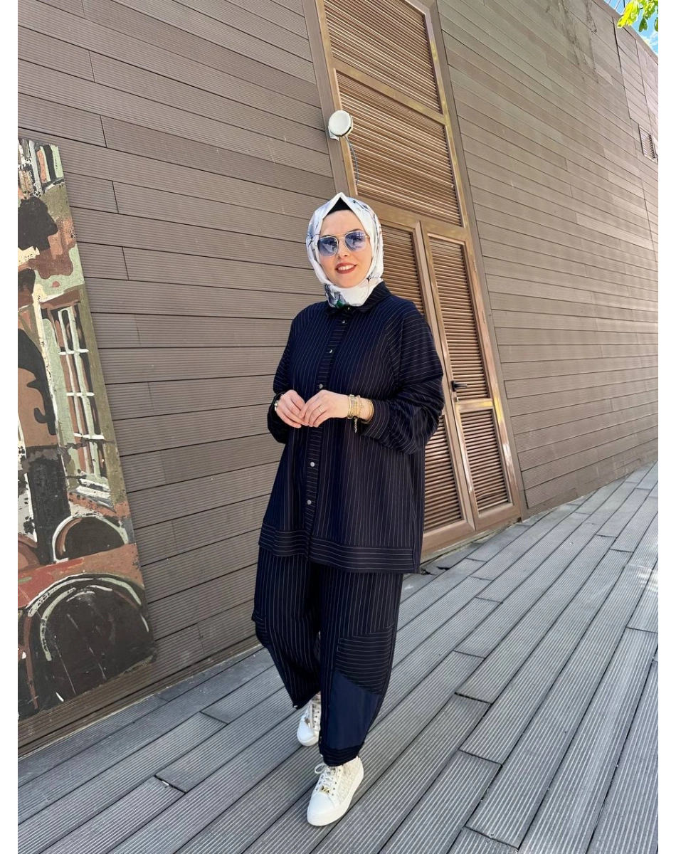 Ghisa 3610T9141 Lacivert Çizgili Takım