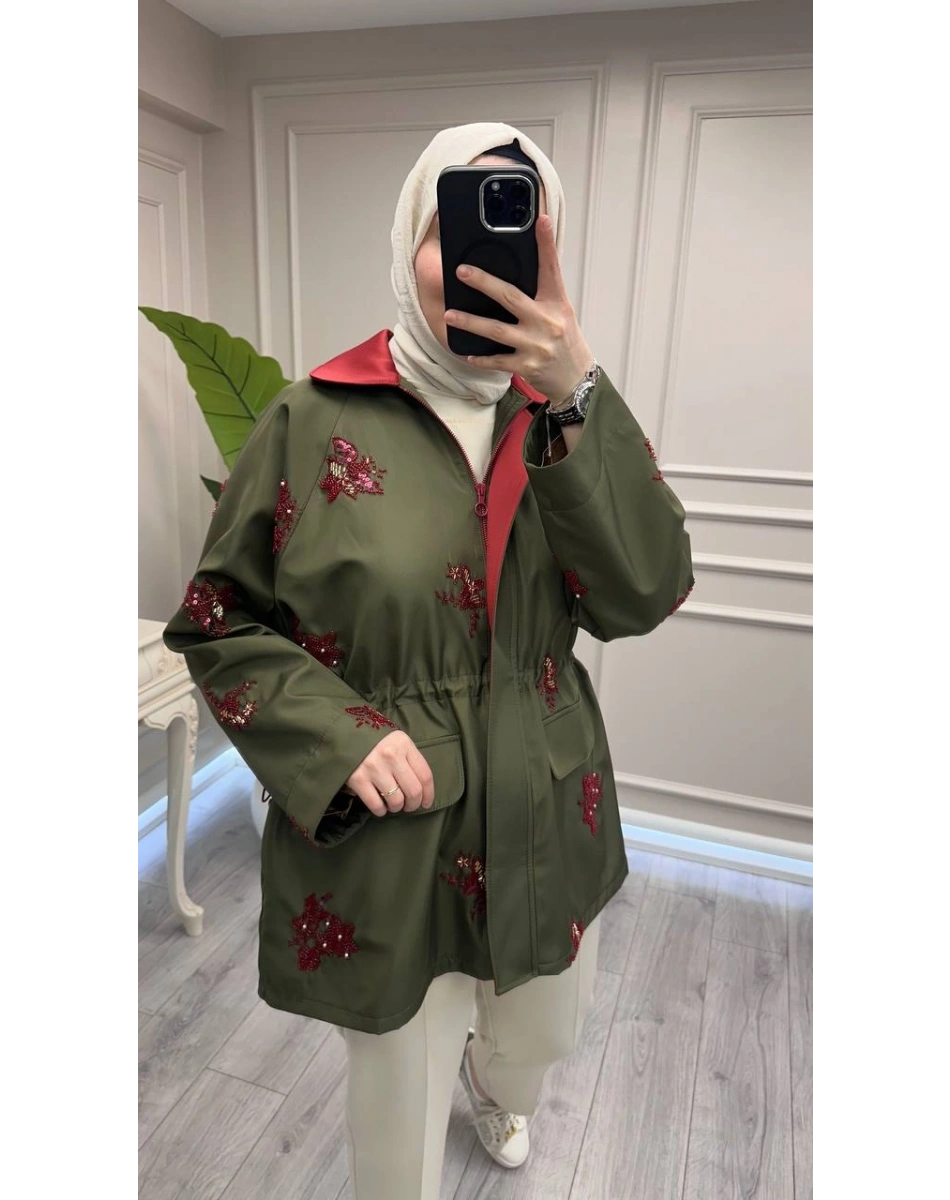 Ghisa 3610K2702 Yeşil Taş İşleme Detaylı Kap