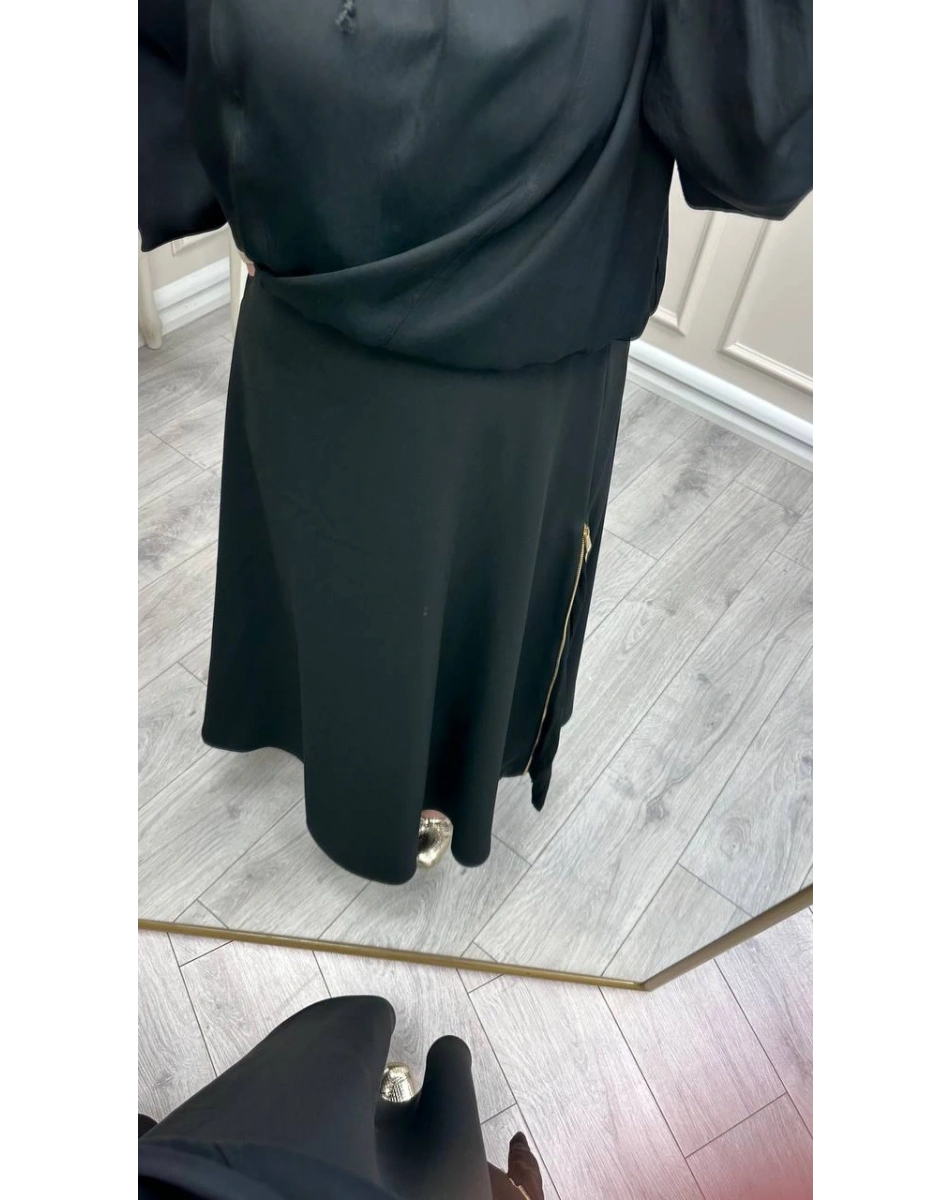 Yusuf Özdemir 26Y1647 Siyah Fermuar Detaylı Etek