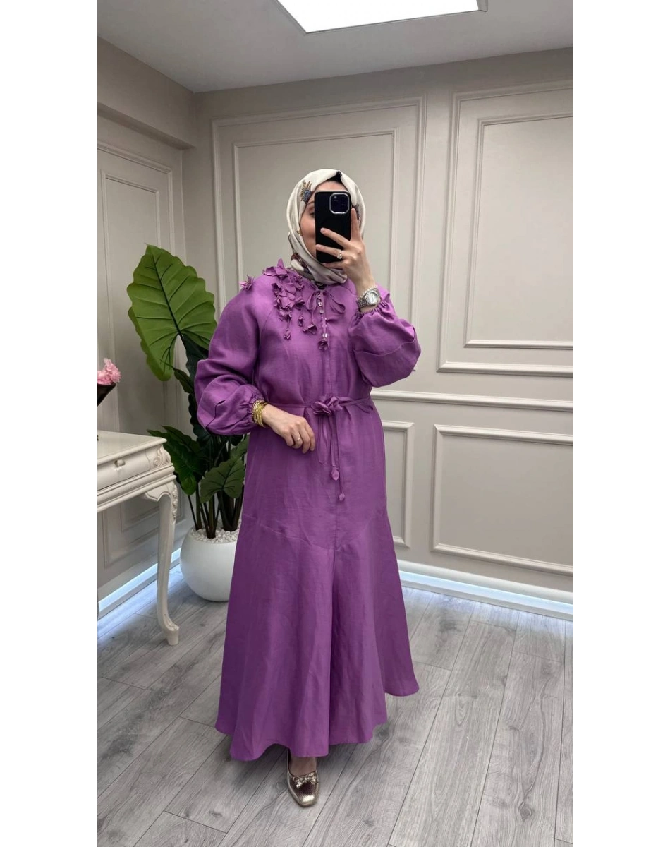 Venöve 26SSELB0002 Fuşya Aura Elbise