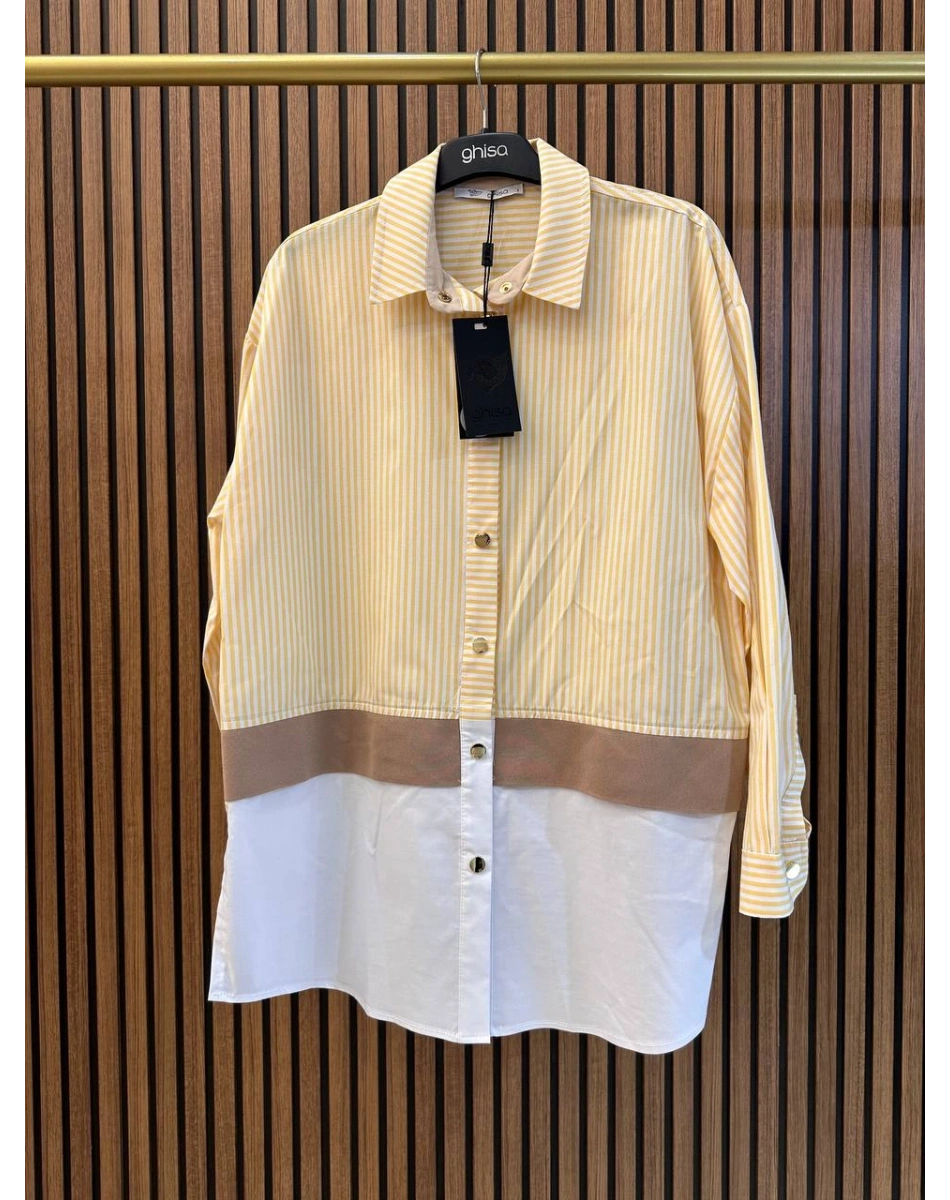 Ghisa 3610G4429 Sarı Ribana Detaylı Gömlek