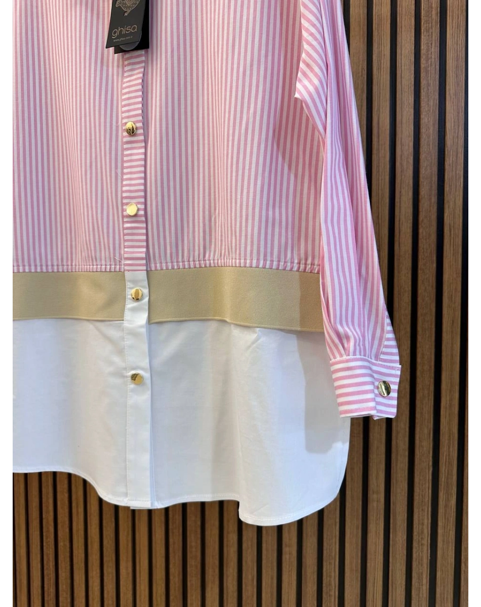 Ghisa 3610G4429 Pembe Ribana Detaylı Gömlek