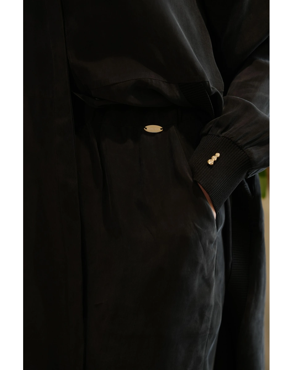 Miss Dalida T26Y-7003 Siyah Bol Paça Basic Cupro Pantolon