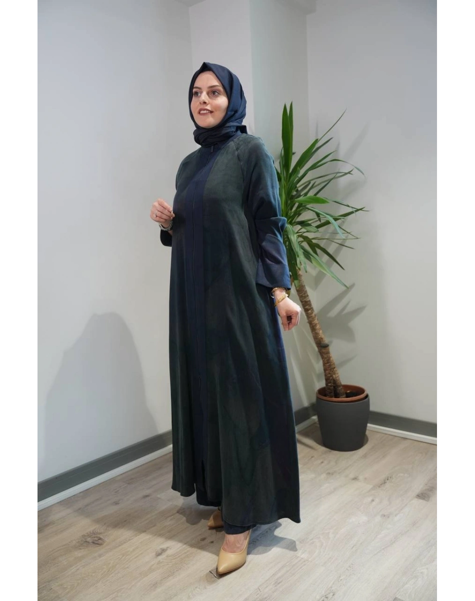 Miss Dalida 2268778 Lacivert Renkli Fermuarlı Uzun Kap