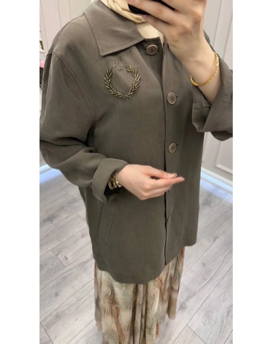 Venöve 26SSGOM0033 Haki Brody Gömlek