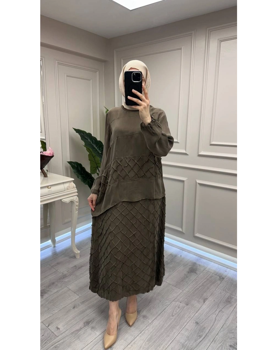 Misswhence 39002 Haki Tunik Etek Takım