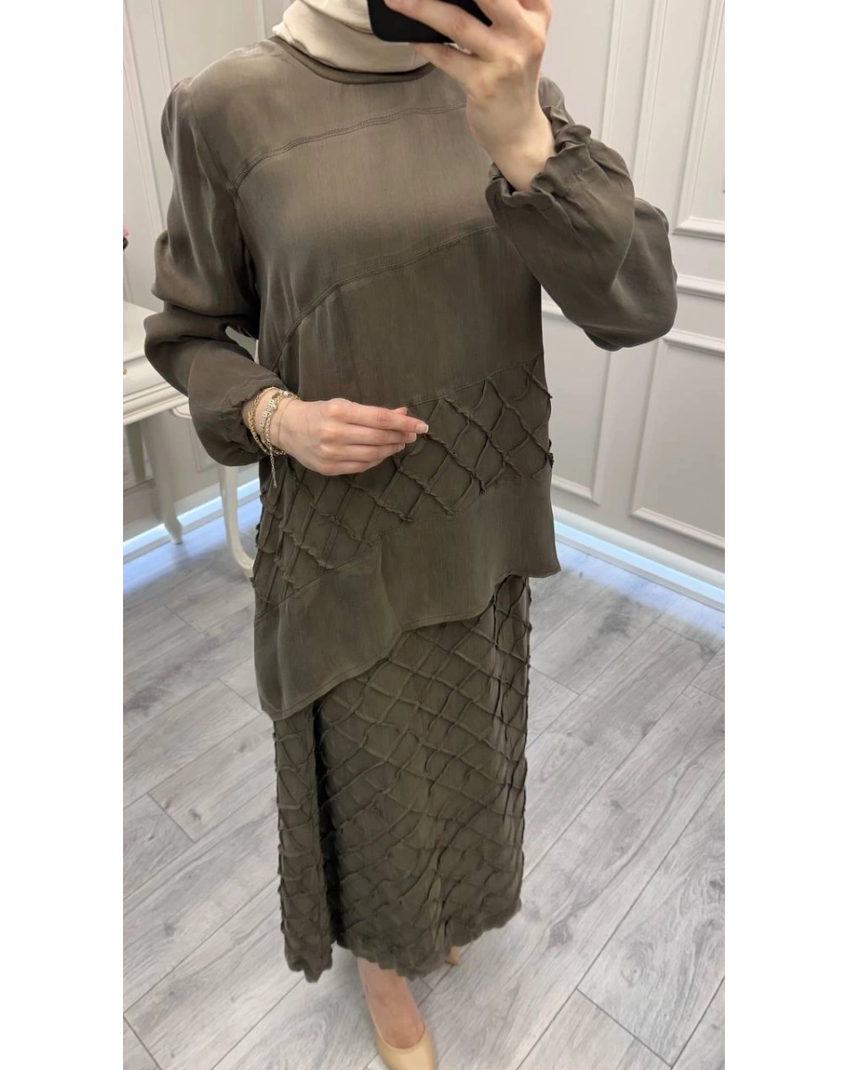 Misswhence 39002 Haki Tunik Etek Takım