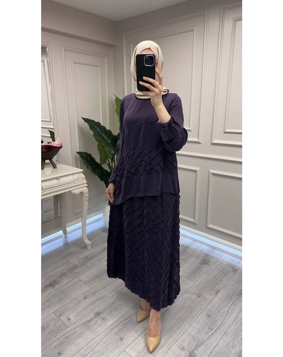 Misswhence 39002 Mor Tunik Etek Takım