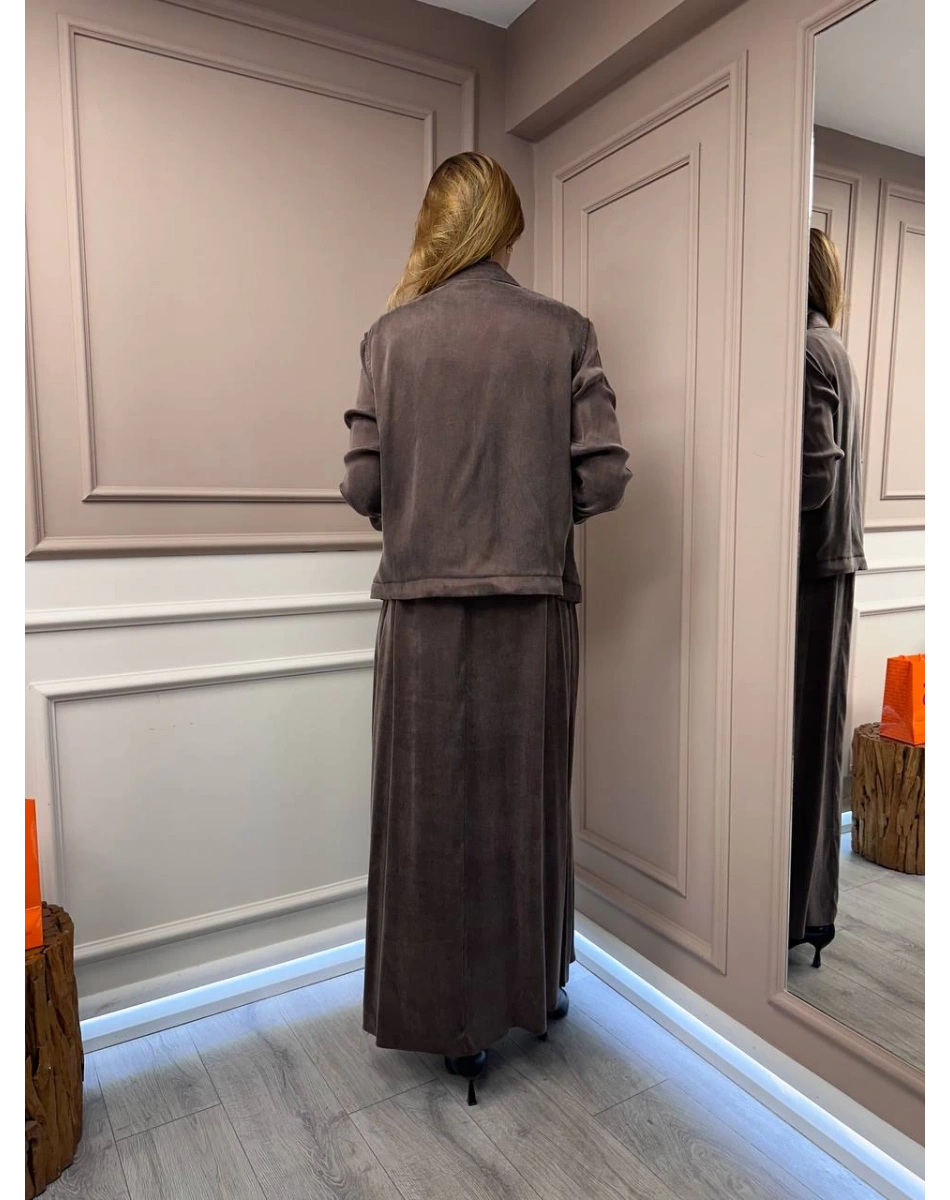 Almarwah Black 202781-1 Kahverengi Elbise