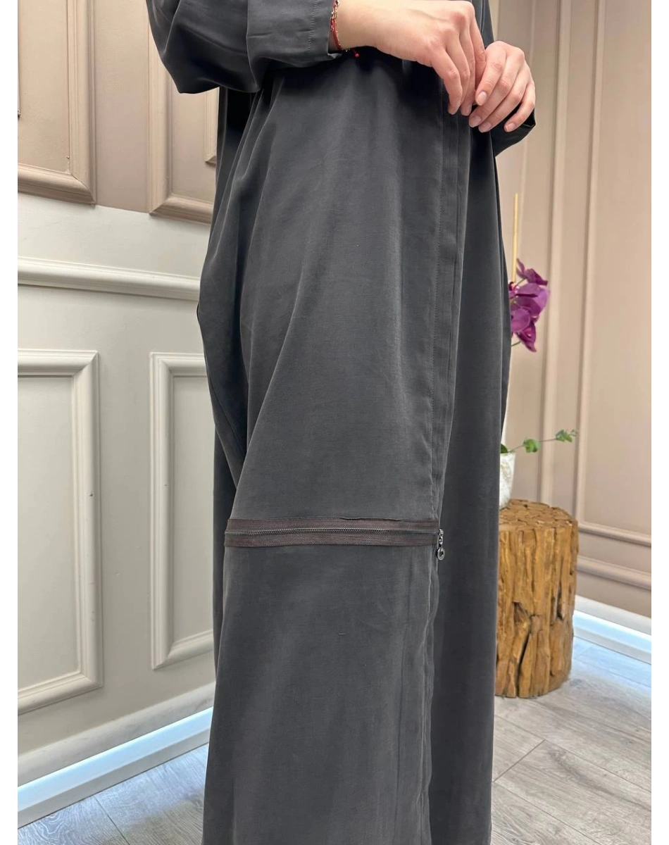 Almarwah Black 50933 Acı Kahve Fermuar Detaylı Kap (Büyük Beden)