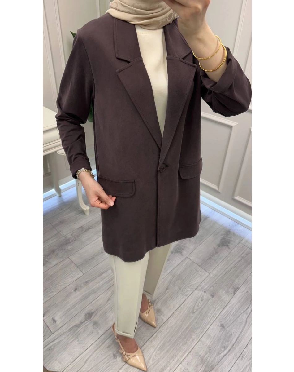 Ceremony 26Y878 Kahve Tensel Lycell Blazer Ceket