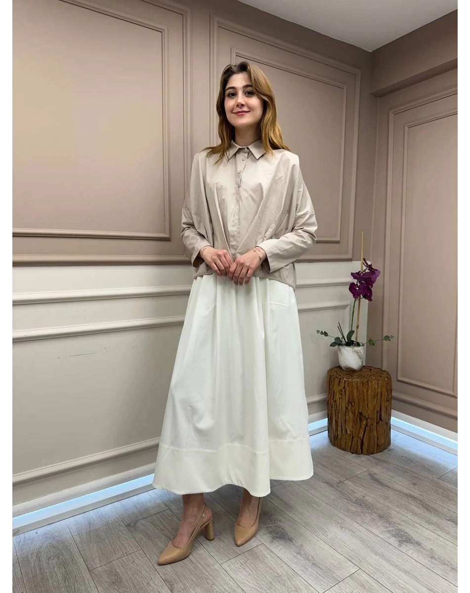 Ceremony 5144 Taş Önü Kısa Arkası Uzun Gömlek