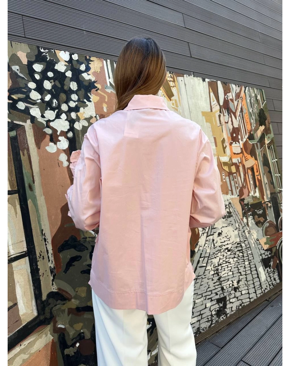 Ceremony 5158 Pembe Kolları Ve Önü Fırfır Detaylı Gömlek