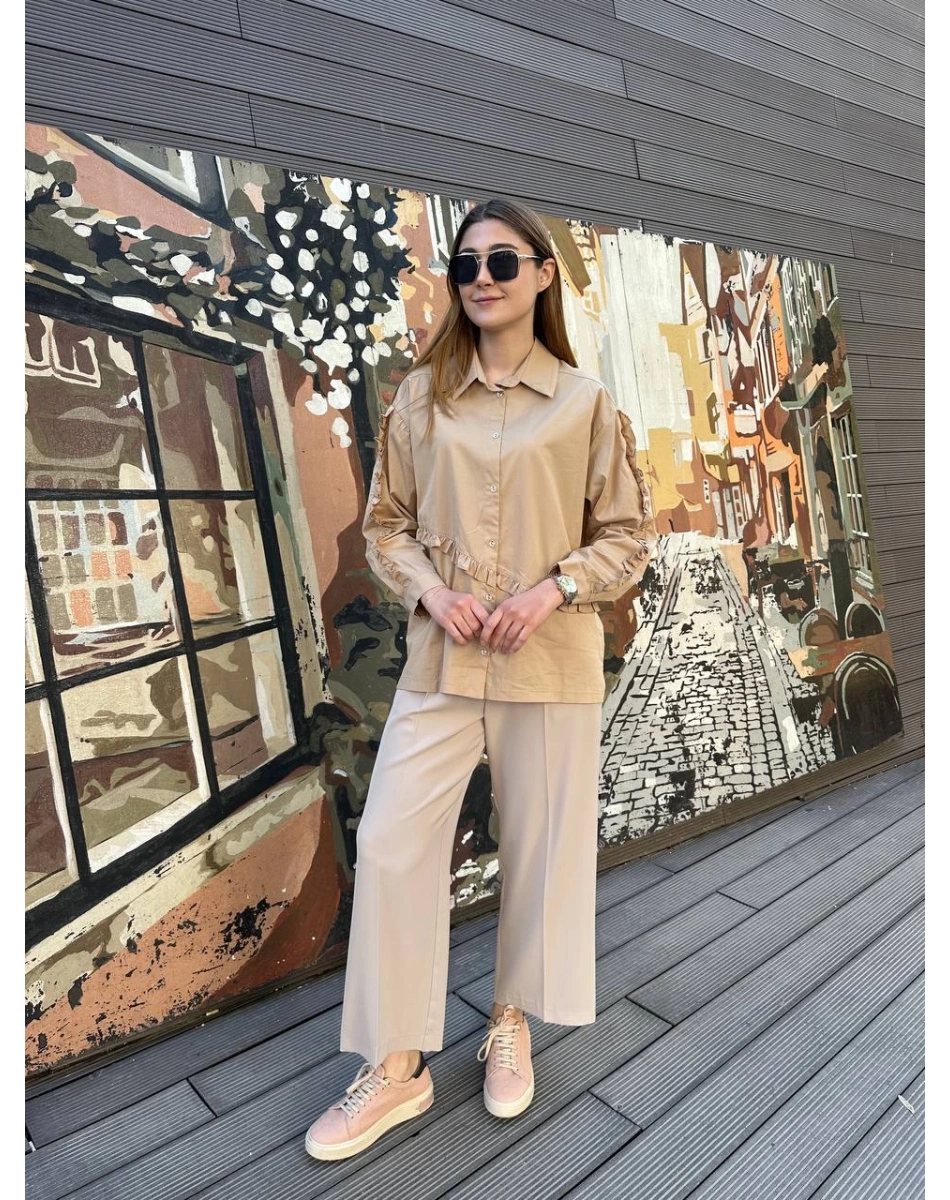 Ceremony 5158 Taş Kolları Ve Önü Fırfır Detaylı Gömlek