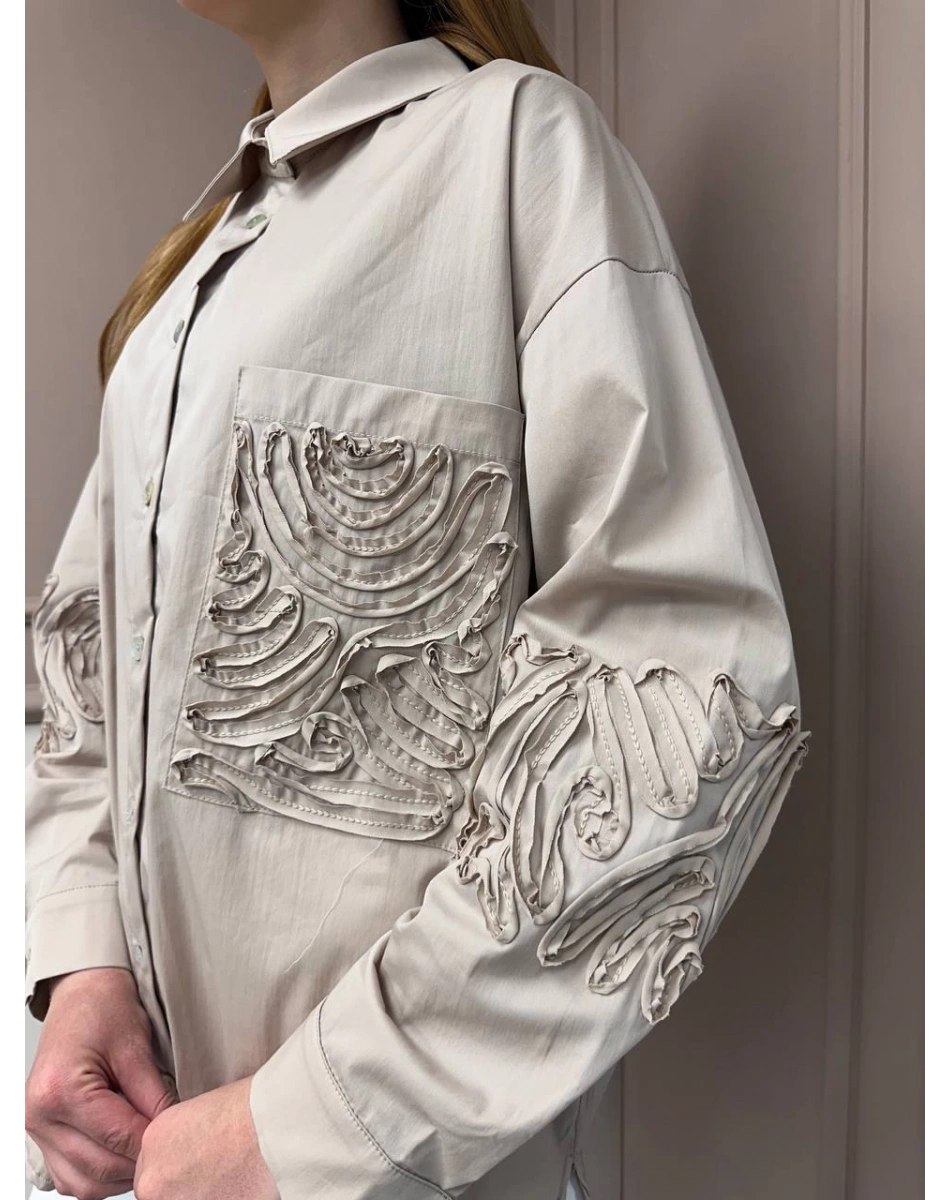 Ceremony 5173 Bej Aplike Detaylı Tunik