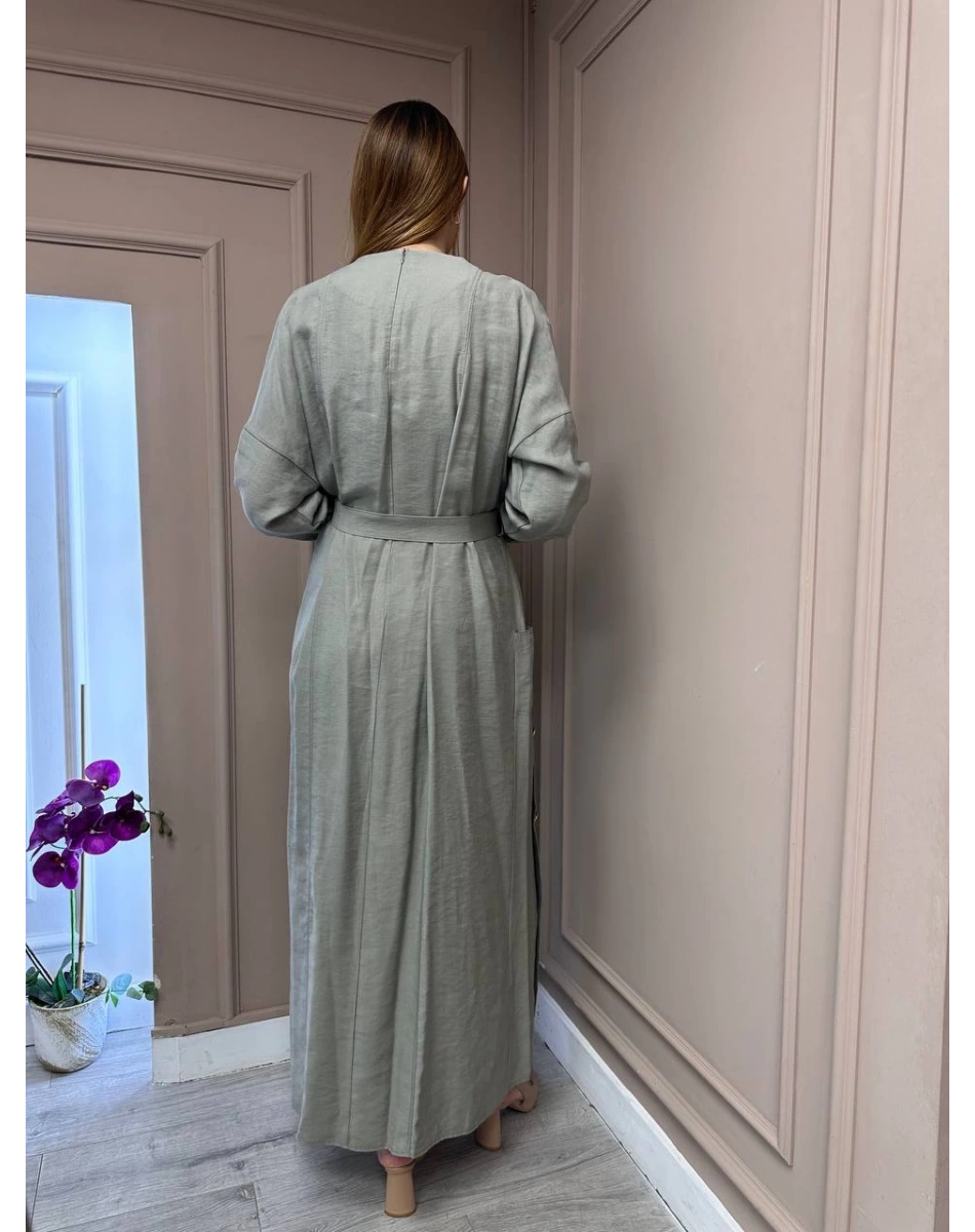 Ceremony 5735 Gri Düğme Detaylı Elbise