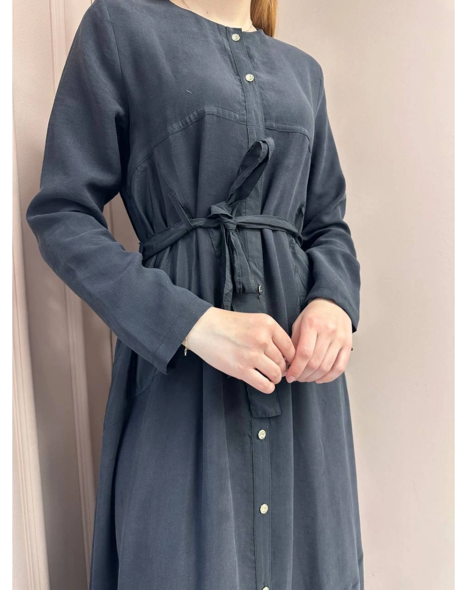 Ceremony 5741 Siyah Önden Düğmeli Elbise