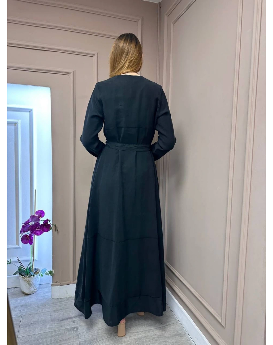 Ceremony 5741 Siyah Önden Düğmeli Elbise