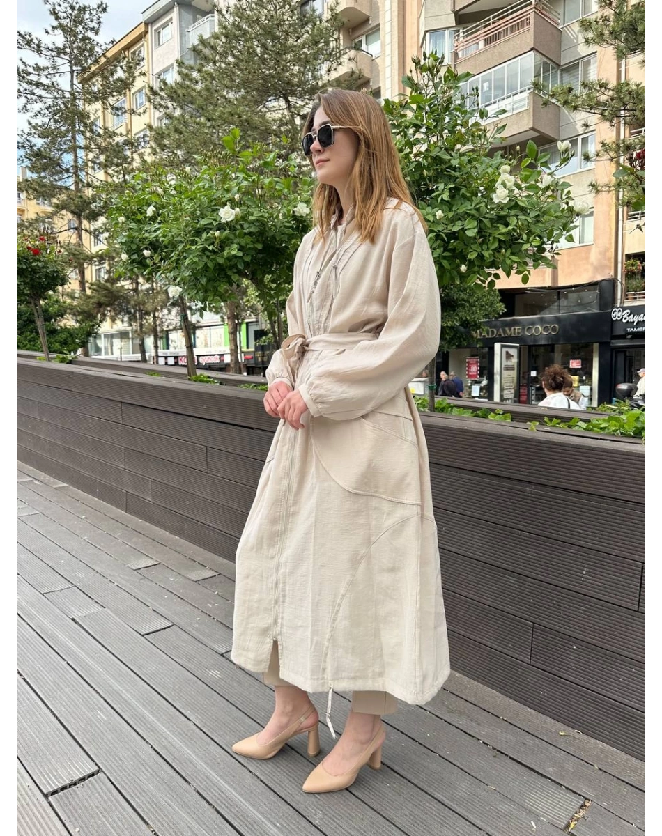 Ceremony 58115 Bej Belden Kuşaklı Kap