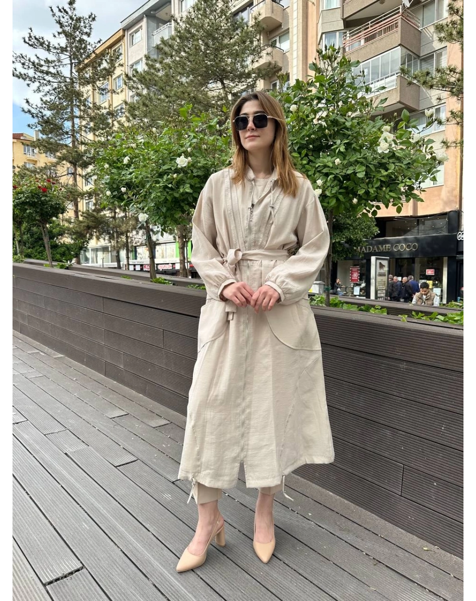 Ceremony 58115 Bej Belden Kuşaklı Kap