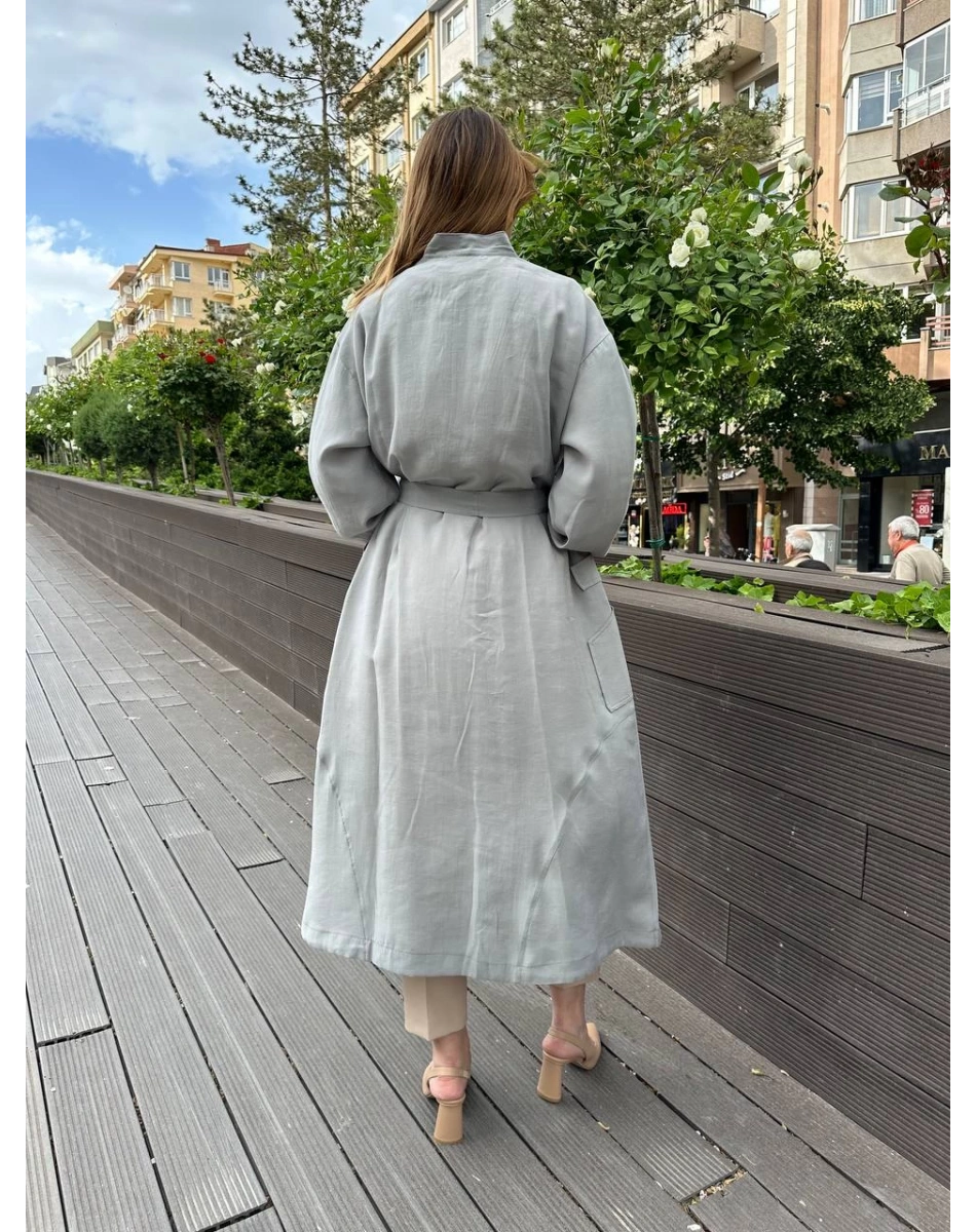 Ceremony 58115 Gri Belden Kuşaklı Kap