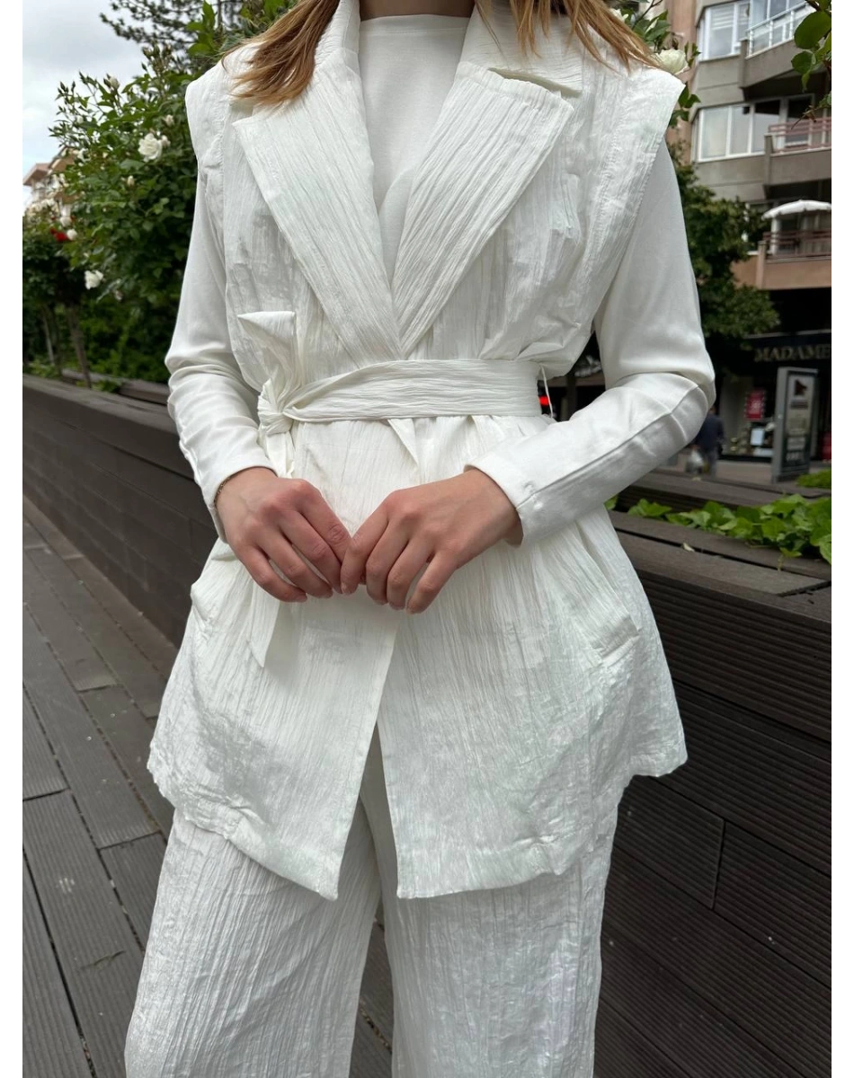 Ceremony 58124 Ekru Yelekli İkili Takım