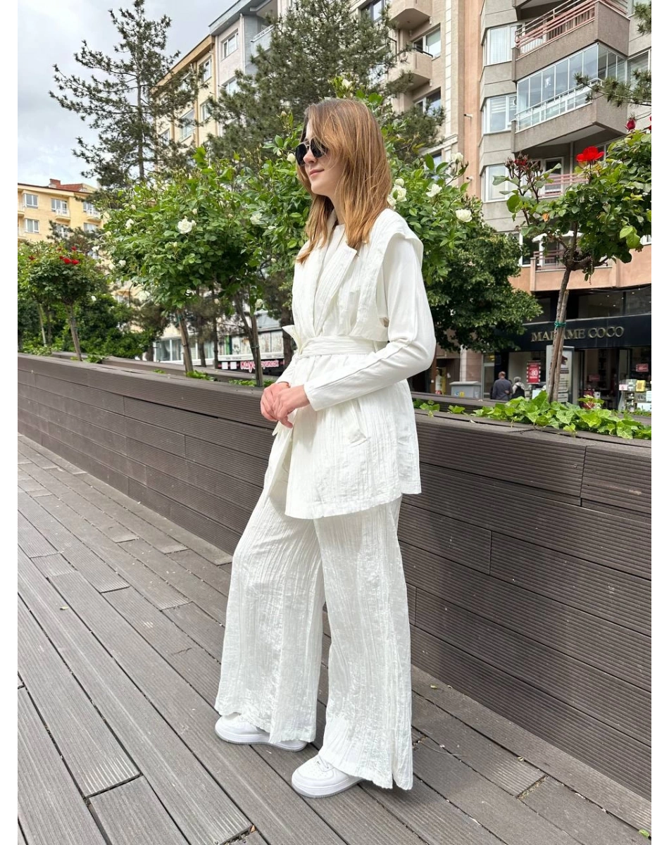 Ceremony 58124 Ekru Yelekli İkili Takım