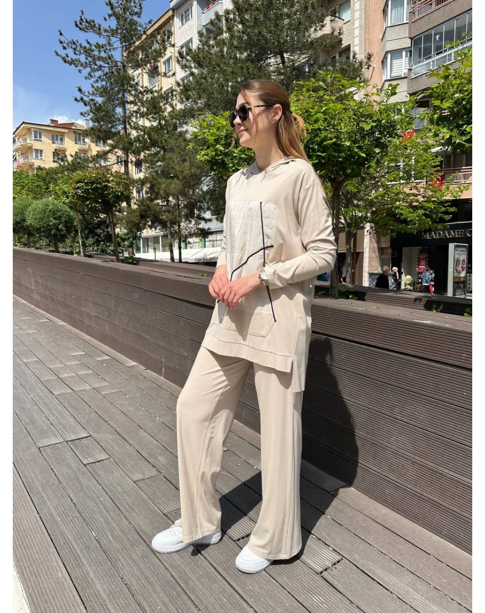 Ceremony 5932 Bej Bambu Pantolonlu İkili Takım