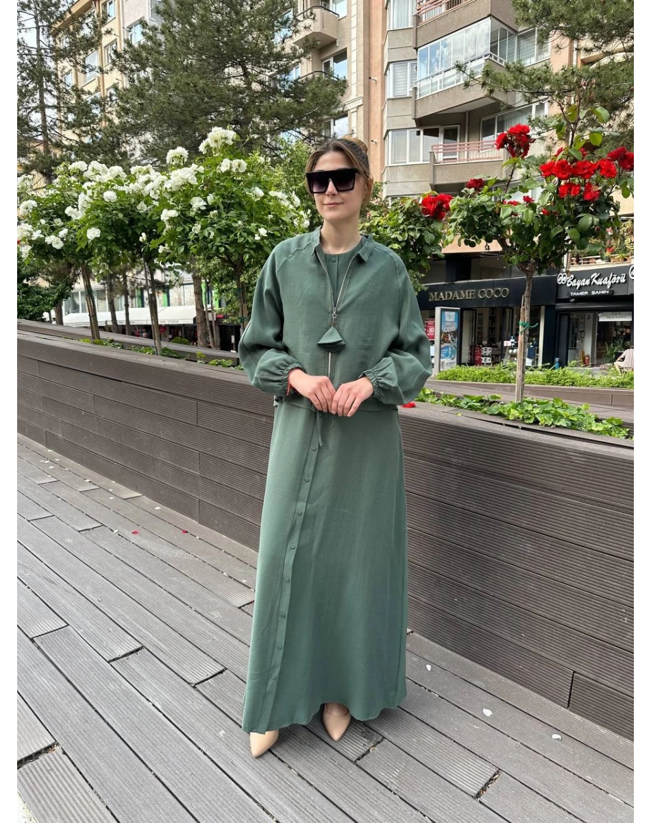 Ceremony 5990 Turmalin Yeşil Ceketli Elbise