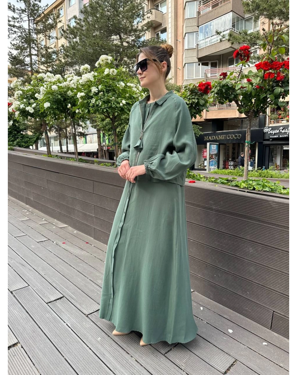 Ceremony 5990 Turmalin Yeşil Ceketli Elbise