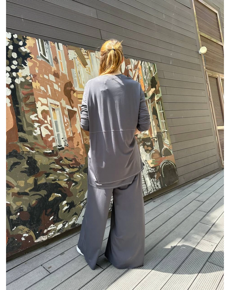 Ceremony 5991 Gri Bambu Pantolonlu İkili Takım