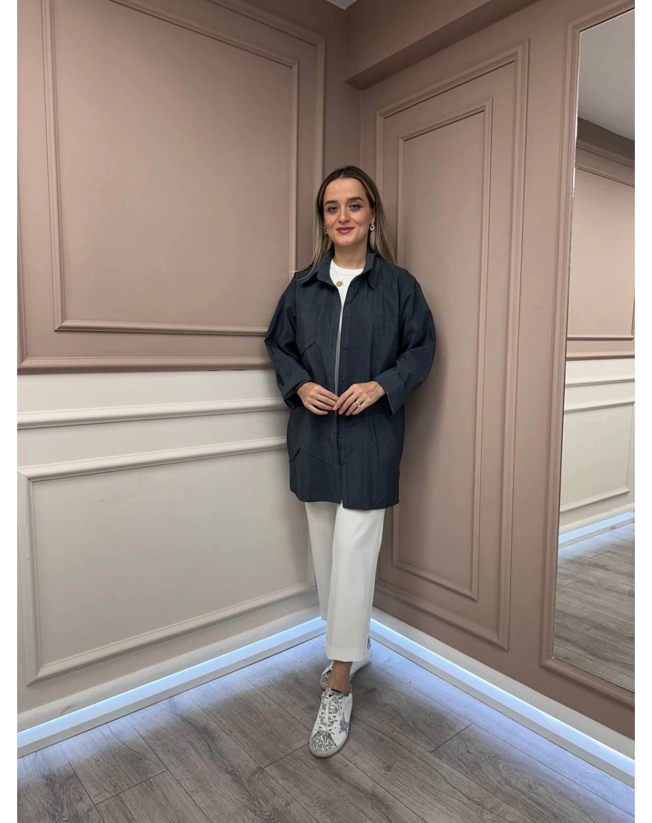 Ceremony 6148 Antrasit Cep Detaylı Gömlek