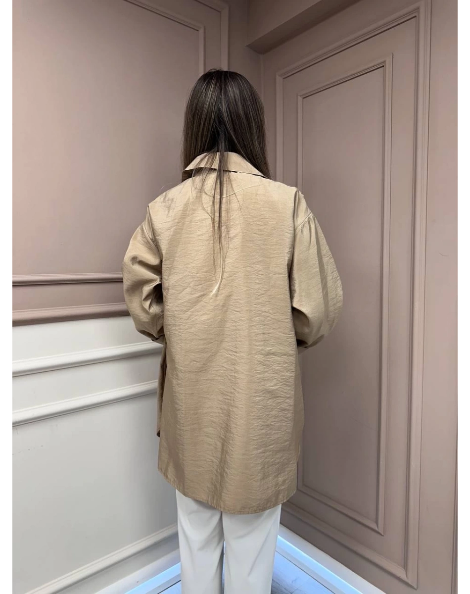 Ceremony 6148 Bej Cep Detaylı Gömlek