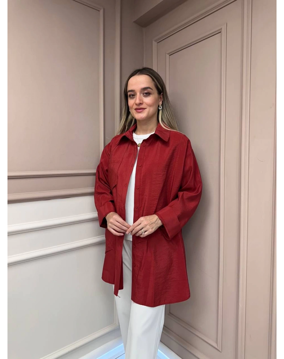 Ceremony 6148 Bordo Cep Detaylı Gömlek