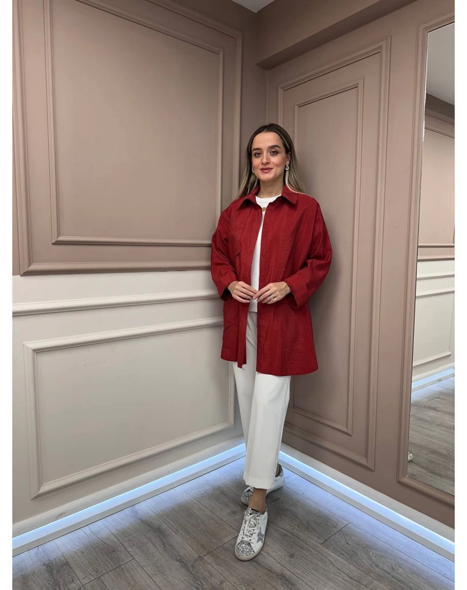 Ceremony 6148 Bordo Cep Detaylı Gömlek