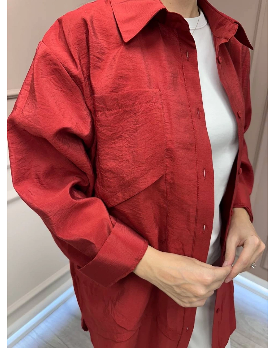 Ceremony 6148 Bordo Cep Detaylı Gömlek