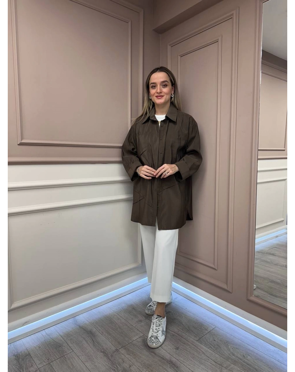 Ceremony 6148 Kahve Cep Detaylı Gömlek