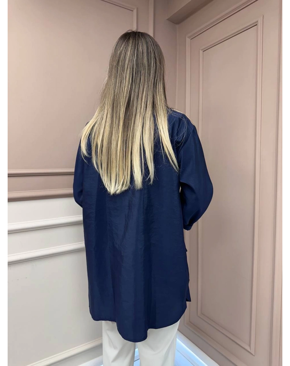 Ceremony 6148 Lacivert Cep Detaylı Gömlek