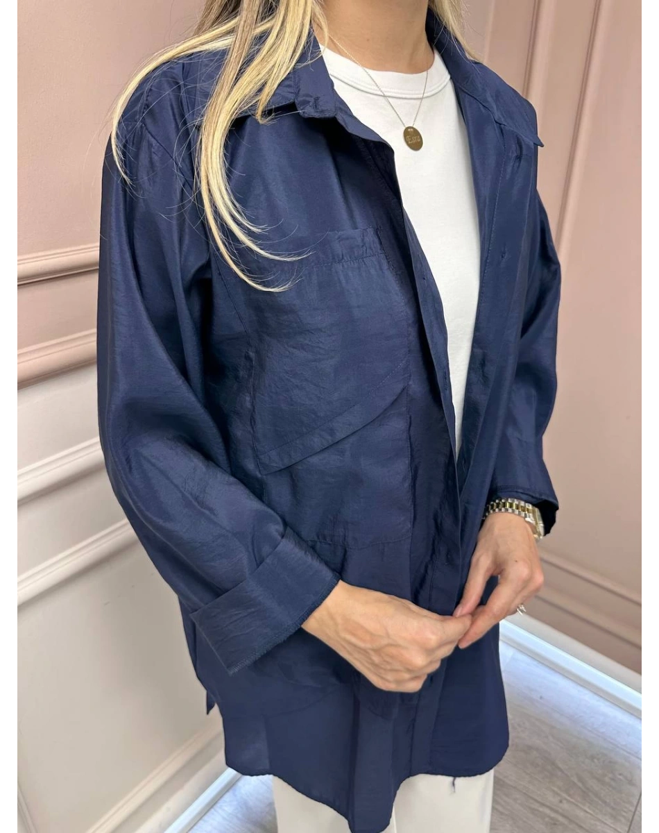 Ceremony 6148 Lacivert Cep Detaylı Gömlek