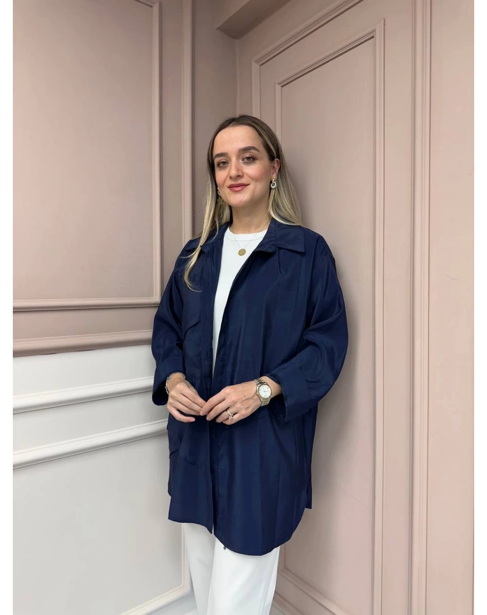 Ceremony 6148 Lacivert Cep Detaylı Gömlek