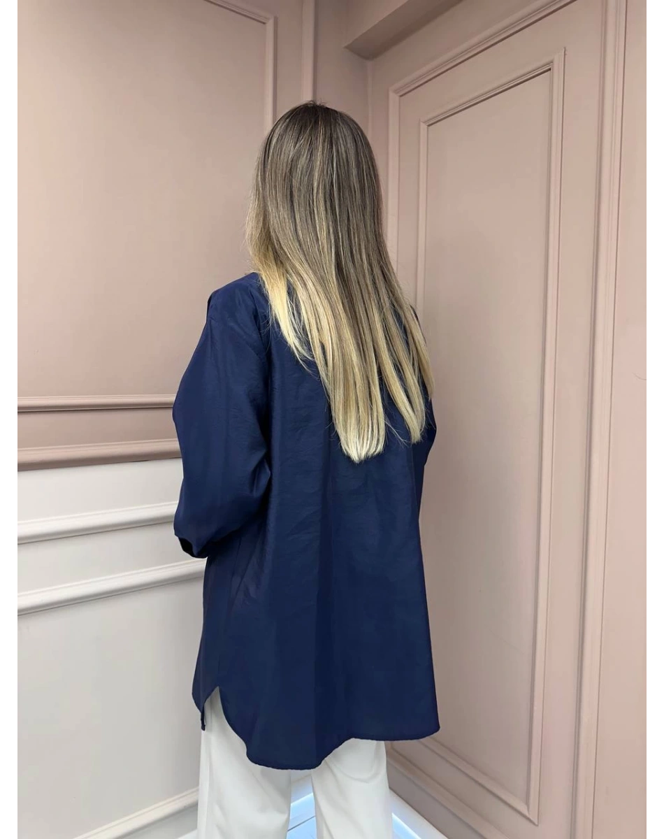 Ceremony 6148 Lacivert Cep Detaylı Gömlek