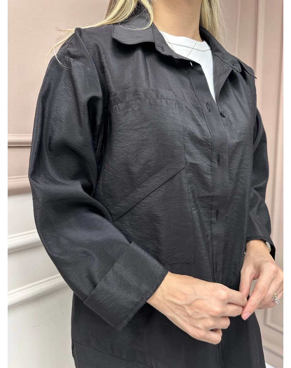 Ceremony 6148 Siyah Cep Detaylı Gömlek