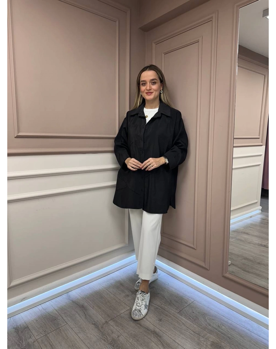 Ceremony 6148 Siyah Cep Detaylı Gömlek