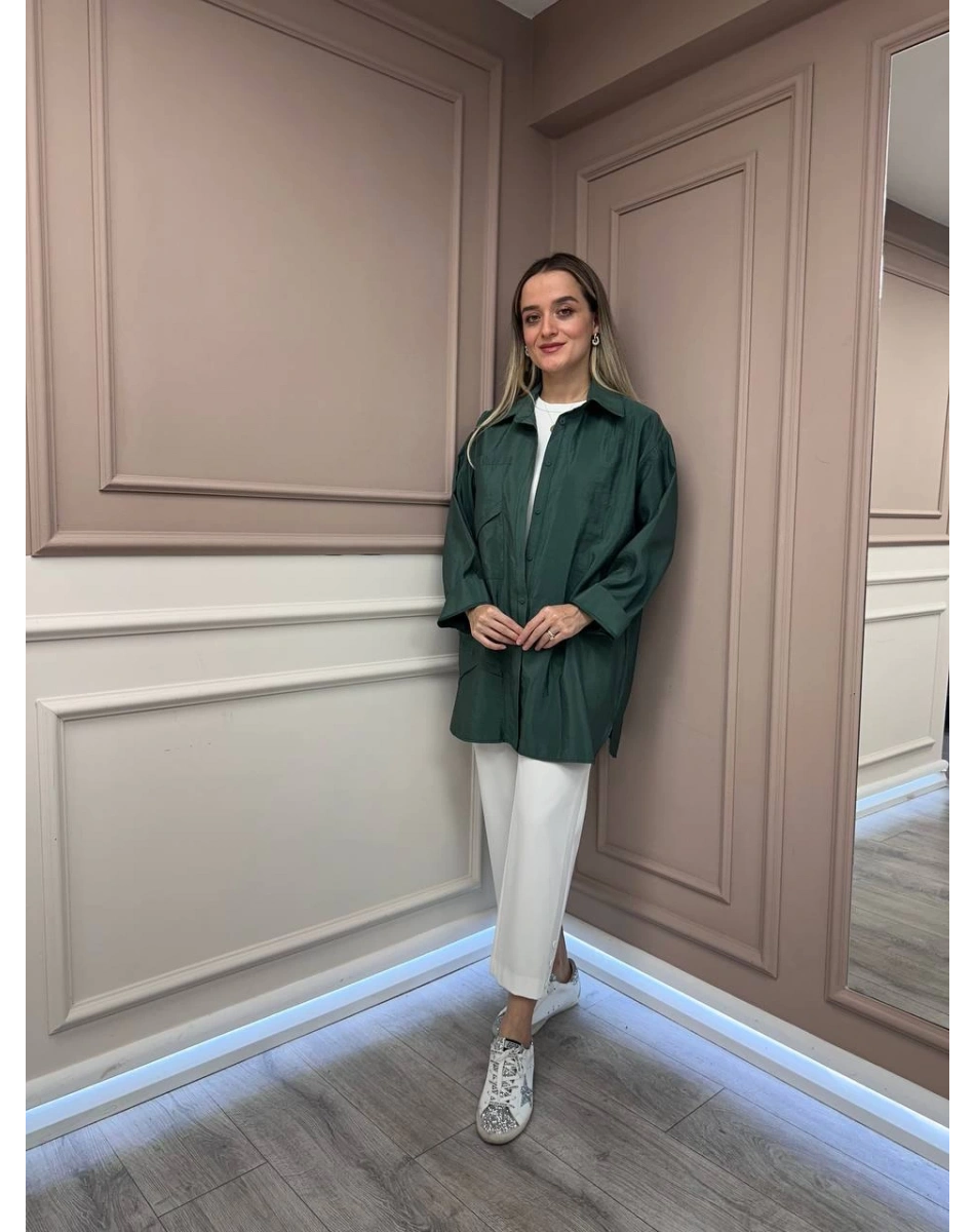 Ceremony 6148 Yeşil Cep Detaylı Gömlek