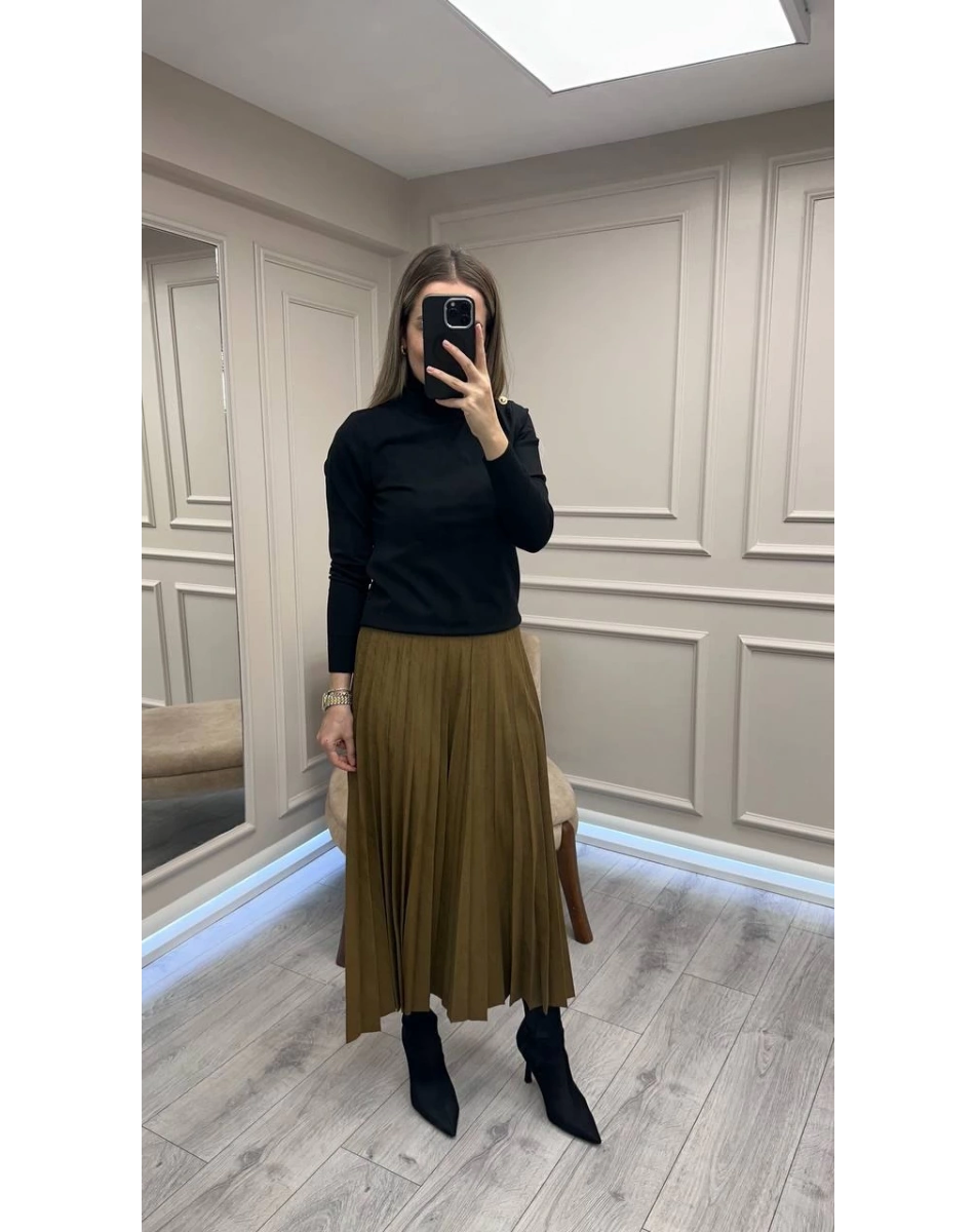 Ceremony 6622 Haki Süet Etek