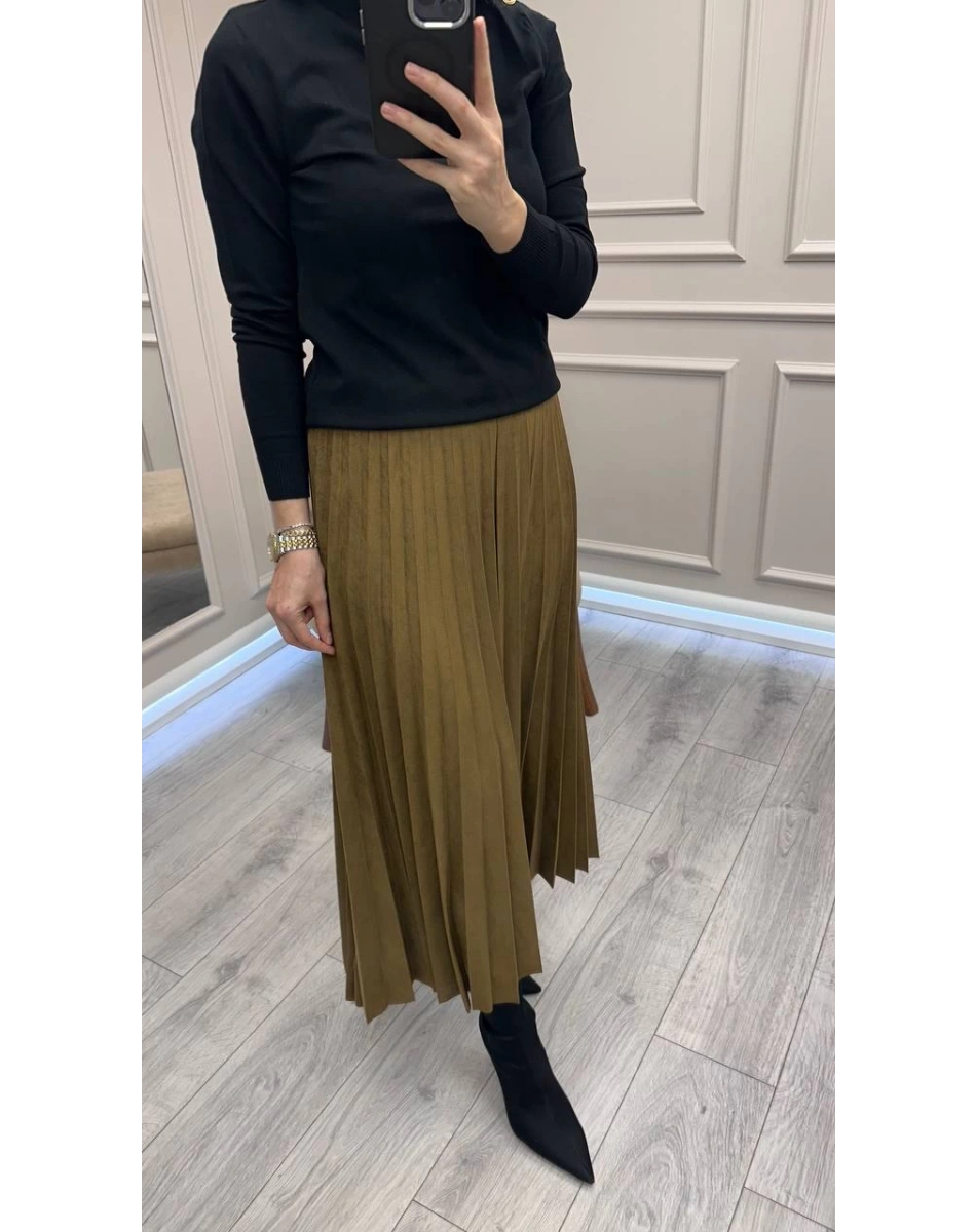 Ceremony 6622 Haki Süet Etek